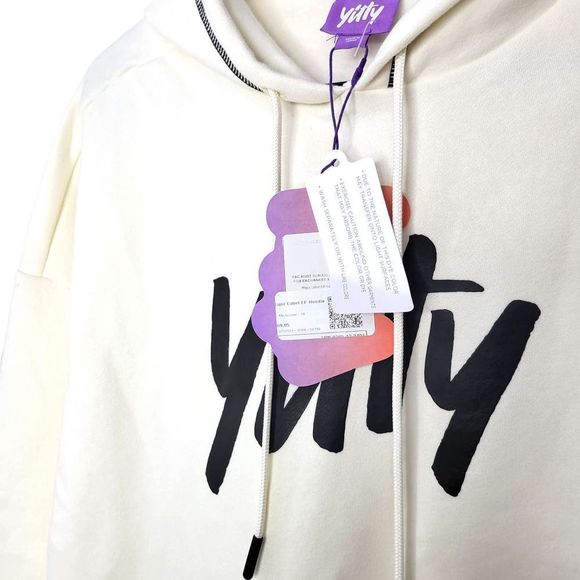 Fabletics Yitty Major Label Cream Contrast Stitch Fleece Hoodie M - Picture 6 of 6